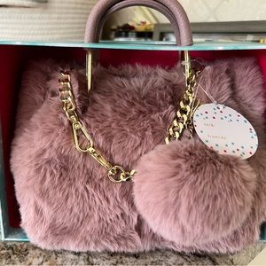 Isaac Mizrahi faux fur purse with keychain brand new includes gift tag
